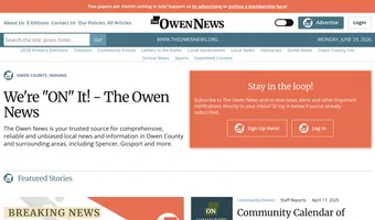 Screenshot of The Owen News