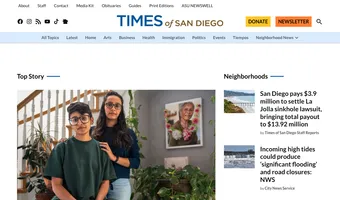Screenshot of Times of San Diego