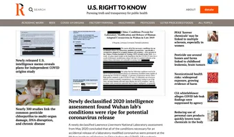 Screenshot of U.S. Right to Know