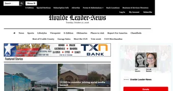 Screenshot of Uvalde Leader-News