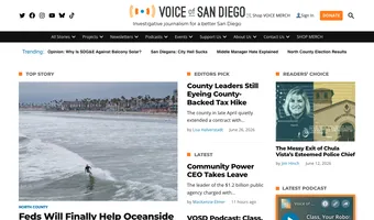 Screenshot of Voice of San Diego