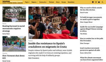 Screenshot of Waging Nonviolence