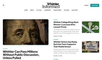 Screenshot of Whittier Informed