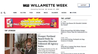 Screenshot of Willamette Week